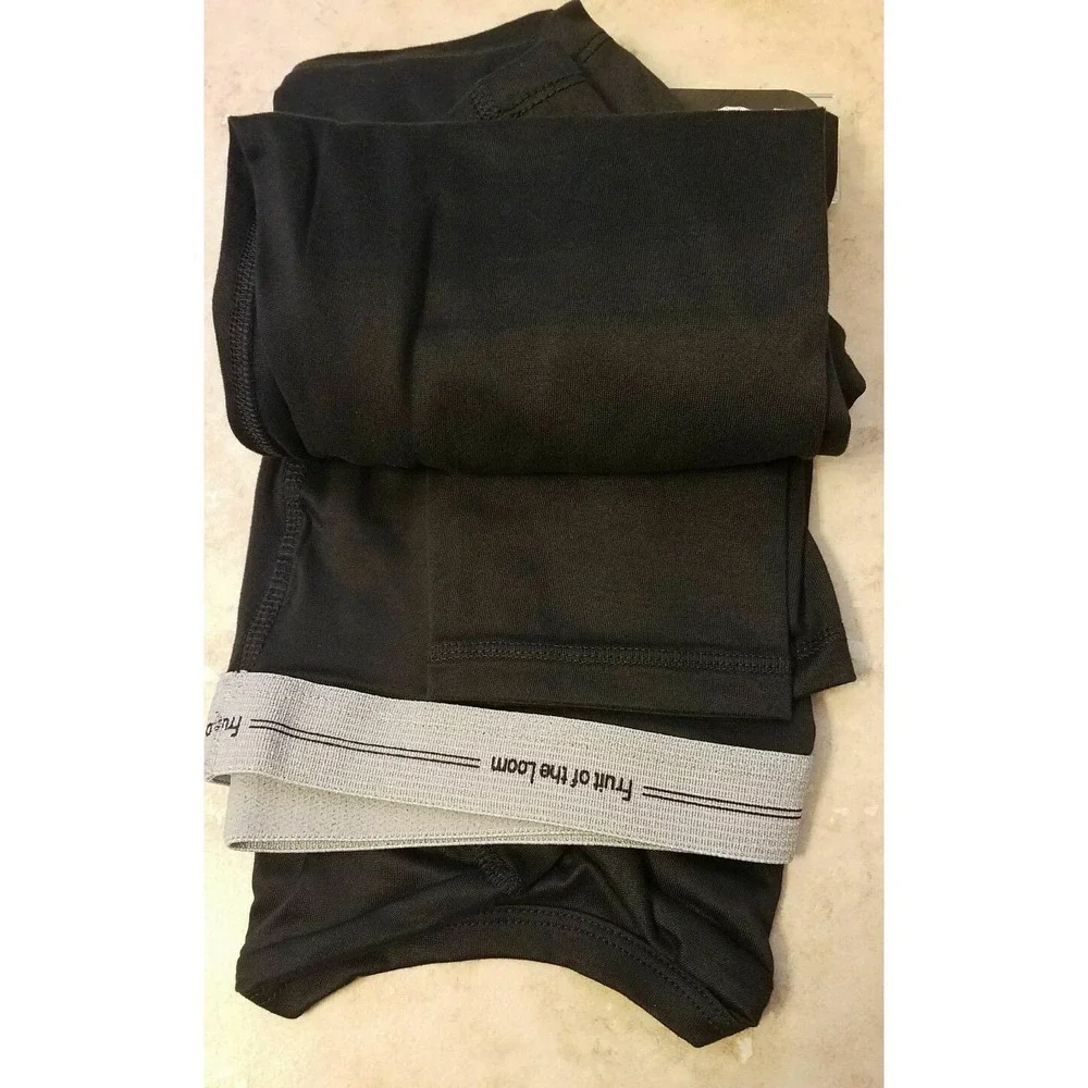 Fruit of the Loom‎ Boys Performance Flex Baselayer Set 2pc Black sz XS (4/5) NEW